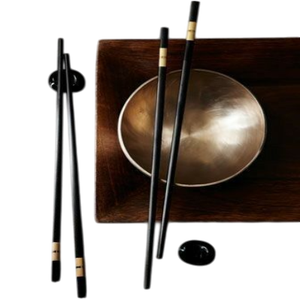 Palillos de metal de acero inoxidable con logotipo personalizado, juego de palillos japoneses de plata chapada en titanio, venta al por mayor - Product Image 3