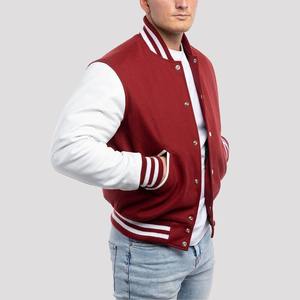 Chaqueta Universitaria Personalizada de Alta Calidad para Hombre, Mangas de Cuero, Estilo Béisbol, Informal, con Letras Bordadas - Product Image 3