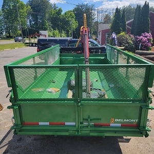 Hydraulic Tipping Dump Grapple <b>Trailer</b> with Crane 17ft Powder Coated <b>Farm</b> Utility Hauler with High Side Mesh - Product Image 6