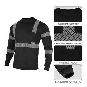 T-shirt de travail à manches longues avec logo personnalisé pour hommes, fabriqué en mélange de coton et de polyester pour les travaux de construction et d'usine - Product Image 2