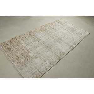 Tapis turc vintage 4,1x7,7 pi (124x234 cm), tapis oriental blanc et marron - Product Image 4