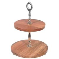 Support à gâteau de luxe à 3 niveaux Simple Design moderne bois métal prix de gros Partyware Dessert présentoir maison boulangerie accessoire