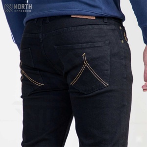 Jeans de Mezclilla Elásticos Smart Fit Negros para Hombre, Corte Ajustado, Cómodos, Mezcla de Algodón, Estilo Casual para Uso Diario - Product Image 3