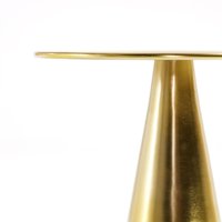 Mesa auxiliar de aluminio moderna, mesa auxiliar de sofá superior redonda con acabado dorado para sala de estar y dormitorio