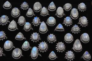 Bohemian <b>Crystal</b> Jewelry Handmade OEM Brass Silver Plated Natural Moonstone <b>Crystal</b> Designer Assorted Fashion <b>Ring</b> Wholesale Lot - Product Image 4