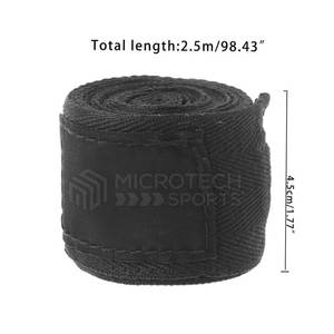 ผ้าพันมือแบบกึ่งยืดหยุ่นสีดำขนาด 180 นิ้ว สำหรับมืออาชีพ พร้อมห่วงนิ้วโป้งและแถบตีนตุ๊กแกสำหรับพยุงข้อมือและการฝึกซ้อม - Product Image 3
