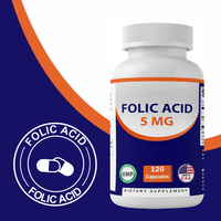 100% kapsul asam folat alami suplemen Herbal murni non-gmo serat makanan Vitamin B-9 untuk dewasa