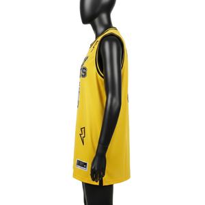 Camiseta de Baloncesto Deportiva para Mujer, de Secado Rápido, con Malla de Poliéster, Paneles Amarillos, Logotipo Personalizado Impreso, Transpirable - Product Image 3