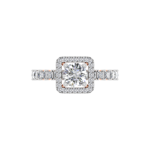 À la mode 14K Or Massif Solitaire Diamant Halo Anneau Personnalisé Original Fiançailles Fine Jewelry Lab Grown Diamant OEM ODM Personnalisé - Product Image 2