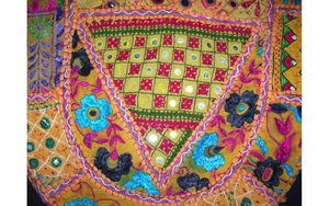 Banjara grande capacité fermeture à glissière pochette brodée à la main miroir travail Style bohème coton pour Festivals mariages - Product Image 3