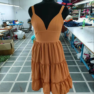 มินิเดรสสำหรับผู้หญิงมินิเดรสลำลองสุดมหัศจรรย์แนวโบฮีเมียนแฟชั่นสไตล์โบฮีเมียนของผู้หญิงเดรสชายหาดดวงอาทิตย์ชุดเดรสเสื้อคลุมสีล้วนสำหรับใส่ในรีสอร์ต - Product Image 1