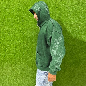 Sweat à Capuche Zippé Personnalisé Teint Uni Hiver pour Hommes, Molleton Épais Coupe Ample, Qualité Premium, Prix de Gros Bas - Product Image 6