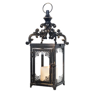 Latest Design Metal Wire Body <b>Black</b> Color <b>Candle</b> <b>Lanterns</b> With Customize Color for Weddings With the Sizes of 20x13 Cm - Product Image 3