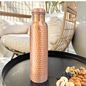 Copper Bottle with Hammered Design for Detox Water - Product Image 3