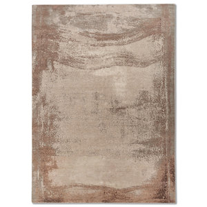 Alfombra Entropy Ivory de Lana y Seda de Bambú Anudada a Mano, 10 mm, Rectangular, para Pasillo, Hogar, Modelo Esk-1566, Abstracta, Hecha a Mano - Product Image 1