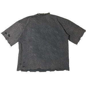 Streetwear Boxy T-shirts unis de haute qualité en coton épais DTG T-shirts bouffants à ourlet brut OEM LOGO personnalisé - Product Image 3