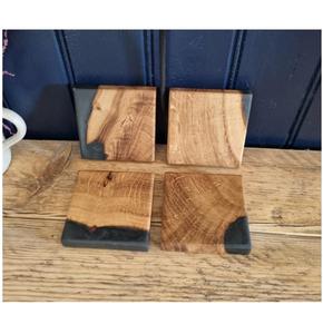 Dessous de verre en résine époxy simples créatifs populaires Sous-verres d'isolation thermique en bois d'acacia Sous-verres ronds et carrés Sous-verres en pierre - Product Image 5