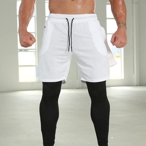 Quần Đùi Thể Dục Thể Thao Nam Dây Rút Thời Trang Mới Bán <span class=keywords><strong>S</strong></span>ỉ Quần Đùi Thấm Mồ Hôi Lông Cừu Cotton In Hình Quần Đùi Tập Gym Nén Cho Nam OEM - Product Image 2