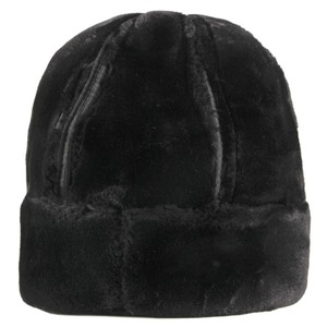 HT4415 alta calidad Otoño Invierno gorra de cuero de PU grueso cálido bombardero sombrero negro sólido 6 paneles gorra rusa forro polar ajustable - Product Image 6