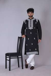 Pyjama Kurta en soie de mariage pour les occasions spéciales de l'Aïd 2024 - Product Image 4