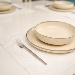 2-Piece 100% Cotton White Placemat Set Floral Pattern <b>Decorative</b> <b>Table</b> Mat 35x45cm Durable Home Use Machine Washable Printed - Product Image 3