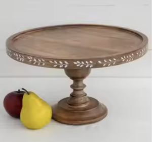 Nuevo Soporte Redondo para Tartas de Madera con Técnica Pulida para Decoración del Hogar y Fiestas, Herramienta Esencial para Tartas - Product Image 3