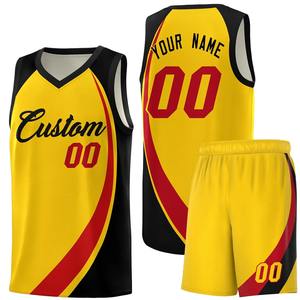 Maillot de basket-ball 100% polyester personnalisé pour hommes, uniformes professionnels imprimés sans manches, respirant - Product Image 2