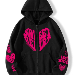 เสื้อฮู้ดผู้หญิงสไตล์ฮิปฮอปเสื้อสวมหัวทรงหลวมพิมพ์โลโก้ได้ตามต้องการ - Product Image 1