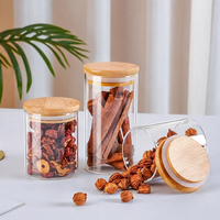 Set Botol Bumbu Lintas Negara dengan Tutup Bambu PVC, Sendok, Aman untuk Microwave, Sembilan Buah, Wadah Penyimpanan Teh