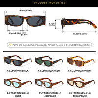 Lunettes de soleil carrées vintage à petite monture avec logo personnalisé 2026, protection UV400, imprimé léopard, pour hommes et femmes
