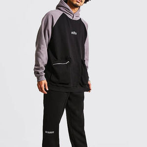 Conjuntos de chándal personalizados para hombre, ropa de entrenamiento, forro polar de algodón con capucha regular, chándal bordado en 3D, conjunto de 2 uds a baja velocidad - Product Image 1