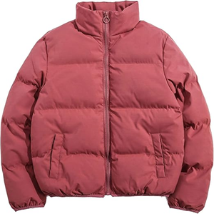 Veste matelassée d'hiver coupe régulière personnalisable OEM pour hommes, col montant, fermeture à glissière, vestes à bulles décontractées, couleur unie - Product Image 4