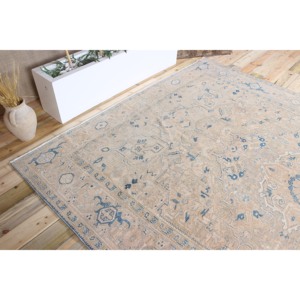 8.4x11.3 ft Vintage Rug Rug, Turkish Rug, <b>Brown</b> Geometric <b>Wool</b> Rug - Product Image 5