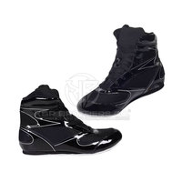 Chaussures de boxe professionnelles avec semelle en caoutchouc antidérapante poignée de fermeture à lacets durable pour l'entraînement