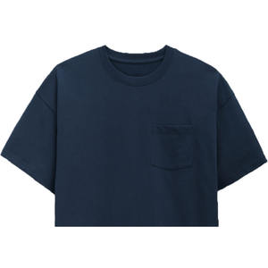 High Quality Customizable Logo Front Plus Size <b>Men's</b> Casual <b>T</b>-<b>shirt</b> dark blue color 220gsm 100% Organic Cotton Breathable Blank - Product Image 4