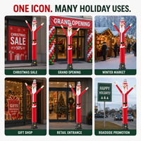 Figure de Père Noël gonflable personnalisée avec souffleur et tube aérien, idéale pour les décorations de Noël en extérieur