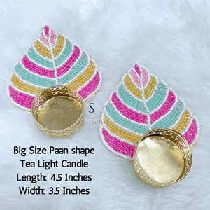 ที่ใส่เทียนชาแบบ paan รูปทรง Paan หลากสีสำหรับตกแต่งโต๊ะงานแต่งบ้าน - Product Image 3