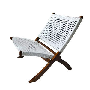 Handmade Rattan Leisure <b>Chair</b> with <b>White</b> Woven Strap-Modern Minimalist <b>Chair</b> for Home Hotel School Use - Product Image 1