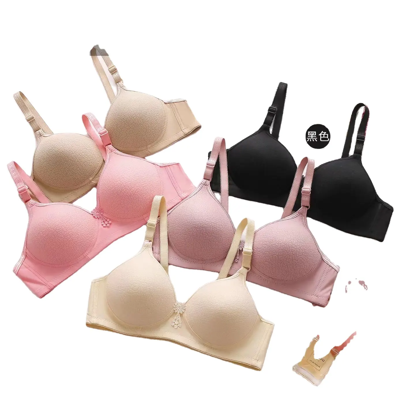 Wholesale Pakistan Middle East Knitted wireless adjustable wireless woman lady Bra Stock