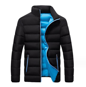 Veste d'hiver confortable pour hommes avec col montant Vêtements de style bombardier isolés en polaire extérieure de haute qualité - Product Image 1