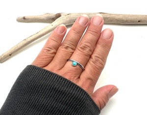 Anillo de piedras preciosas turquesas de Plata de Ley 925, joyería hecha a mano, anillo de estilo bohemio de plata, joyería para mujer, regalo de boda para esposa - Product Image 2