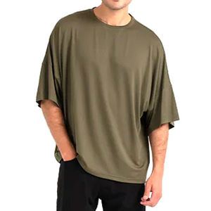 Personnalisé 100% coton hommes surdimensionné goutte épaule T-Shirt manches courtes séchage rapide couleur noire direct surdimensionné hommes T-shirts - Product Image 1