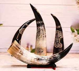 Top Selling New Carved Design of Viking <b>Drinking</b> <b>Horn</b> with Logo Authentic Food Safe No Leaks Norse Viking <b>Drinking</b> <b>Horn</b> Beer - Product Image 4