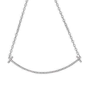 Collana con Ciondolo Sorriso in Argento Sterling da 20 Pollici, Motivo Geometrico Numerico con Catena a Maglie, Diamante e Perla, per Cerimonie Religiose - Product Image 1