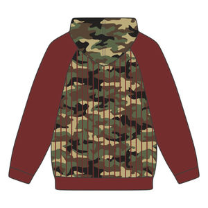Sudadera con Capucha KAP Camo, Color Granate, Mangas Raglán, Rayas Finas, Mezcla de Algodón, Ropa de Fraternidad Griega, Divine Nine HBCU, Año de Fundación - Product Image 3