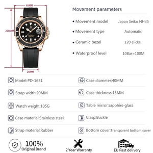 China Factory Pagani Design 1662 Silicone Straps Waterproof Men <b>Automatic</b> Watch Luxury Brand Mechanical Watches - Product Image 6