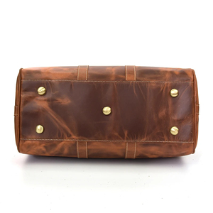 Vintage Style Genuine Leather Duffel <b>Bag</b> for Men and Women Noble Crossbody Travel <b>Holdall</b> with Geometric Pattern Zipper Closure - Product Image 5