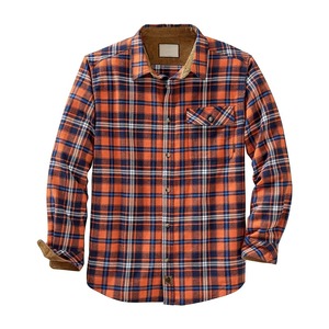 เสื้อเชิ้ตผ้าสักหลาดลายสก๊อตสำหรับผู้ชายเสื้อเชิ้ตลำลองผ้าสักหลาดผ้าฝ้าย100% ลายสก็อตออกแบบโลโก้ได้ตามต้องการ - Product Image 1