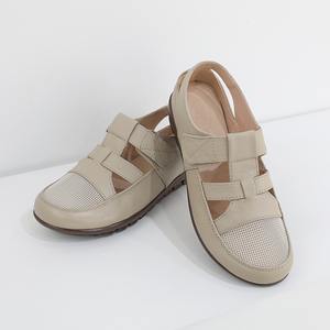 [JSHOE] Women Genuine Cow Leather Comfort Flat <b>Sandals</b> 3cm Low Heel Casual Gadi Shoes - Product Image 5