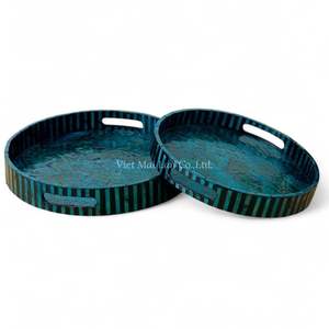 ถาดเสิร์ฟทำมือจากเปลือกหอยมุก ถาดตกแต่ง เป็นมิตรกับสิ่งแวดล้อม ฝังเปลือกหอยธรรมชาติ ใช้ในครัว - Product Image 3